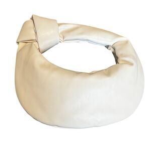 Melie Bianco “Alexandra” Cream Vegan Top Knot Handle Bag